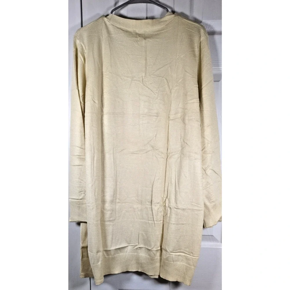ALFYRCFT Knit Cardigan Sweater Womens XL Cream Creamy White Long Sleeve Pockets
